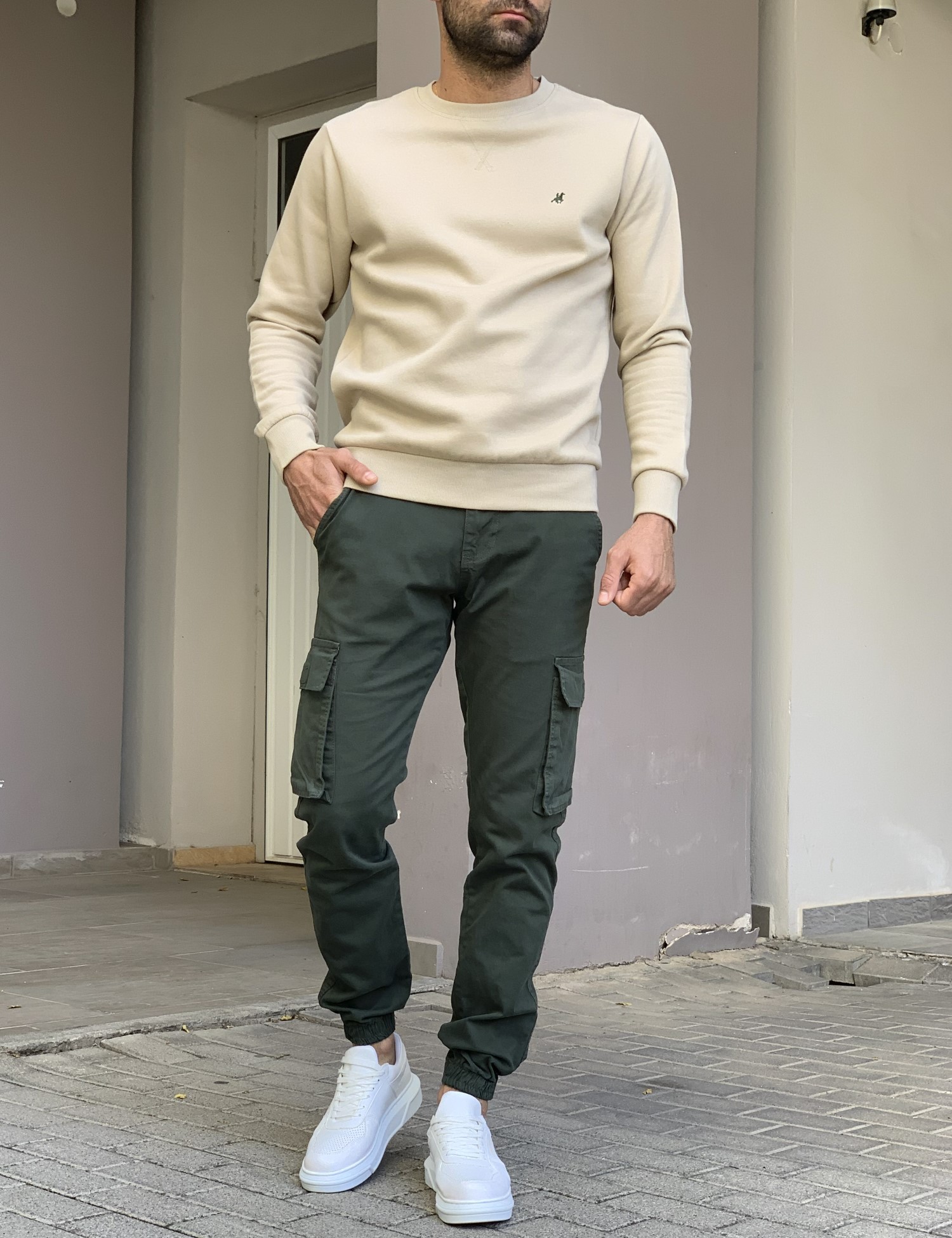 Us Grand Polo ανδρικό μπεζ φούτερ USF175S φωτογραφία